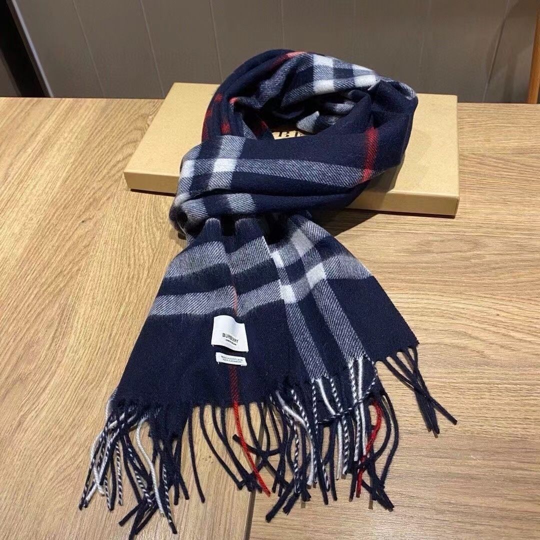 Classic Embroidery Plaid Cashmere Scarf