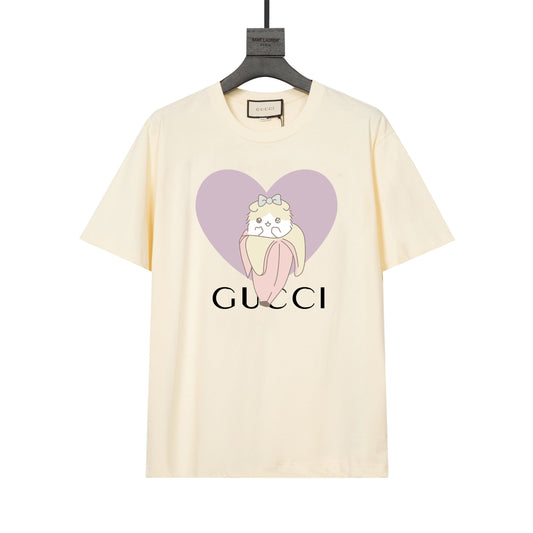 Cute banana cat print T-shirt